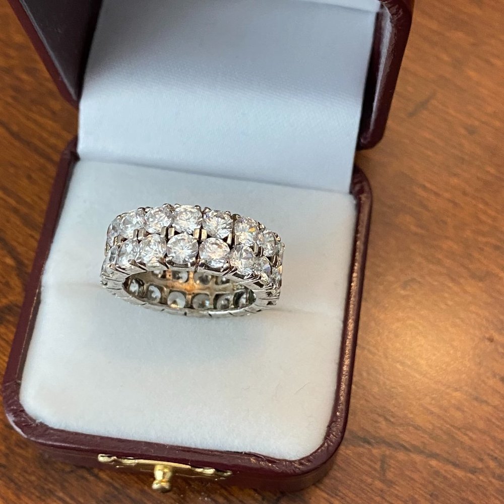 Double-strand Rhinestone Cocktail Ring (sz 8)